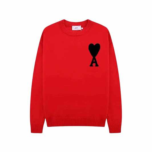 AMI PARIS Sweater Red Black