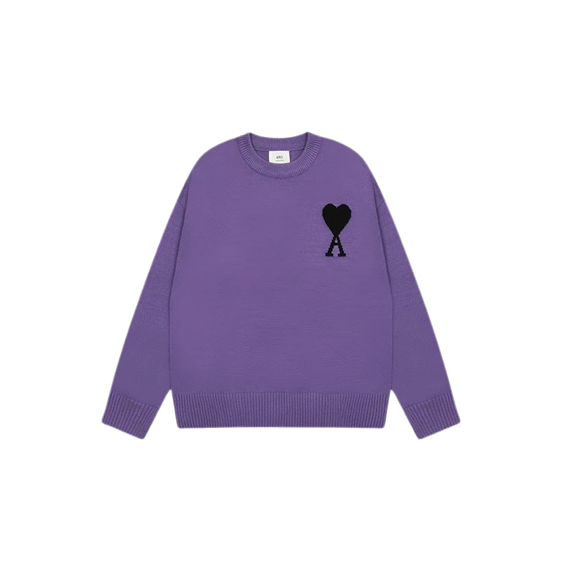 AMI PARIS Sweater Purple Black