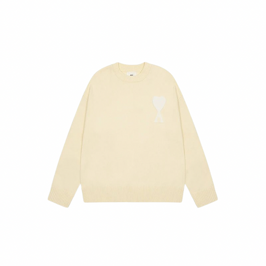 AMI PARIS Sweater Apricot White