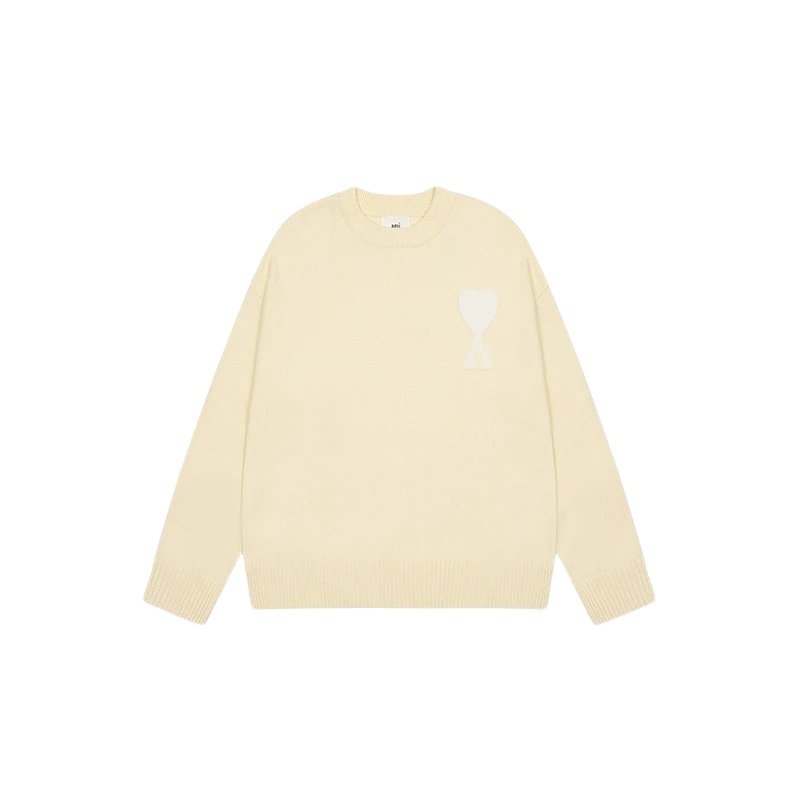AMI PARIS Sweater Apricot White