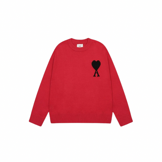 AMI PARIS Sweater Bright Red Black