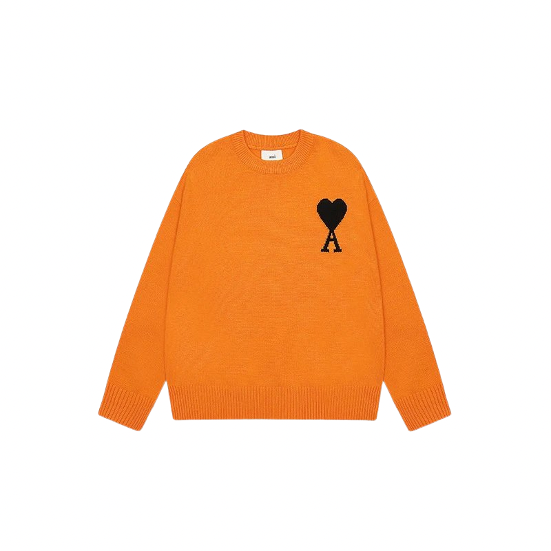 AMI PARIS Sweater Orange Black