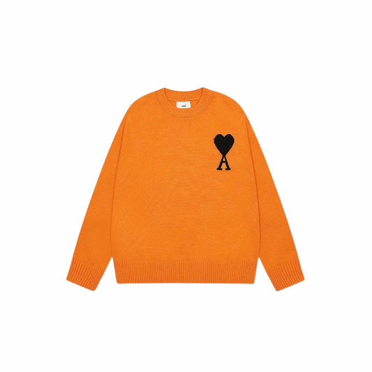 AMI PARIS Sweater Orange Black