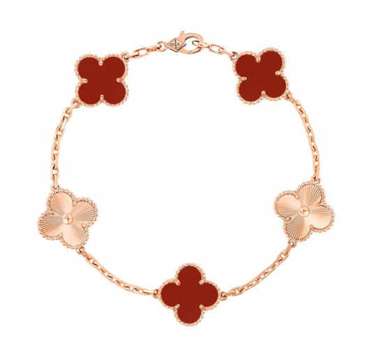 Van Cleef Bracelet Gold and Carnelian