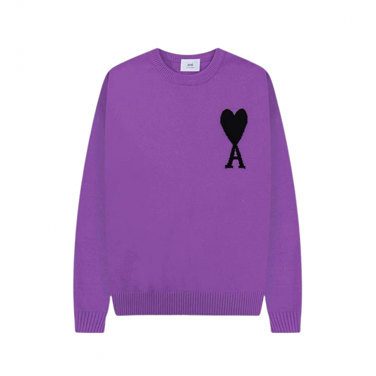 AMI PARIS Sweater Purple Black
