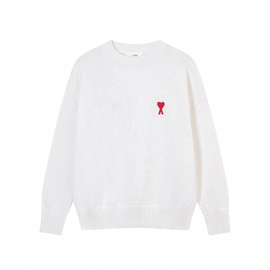 AMI PARIS Sweater White Red