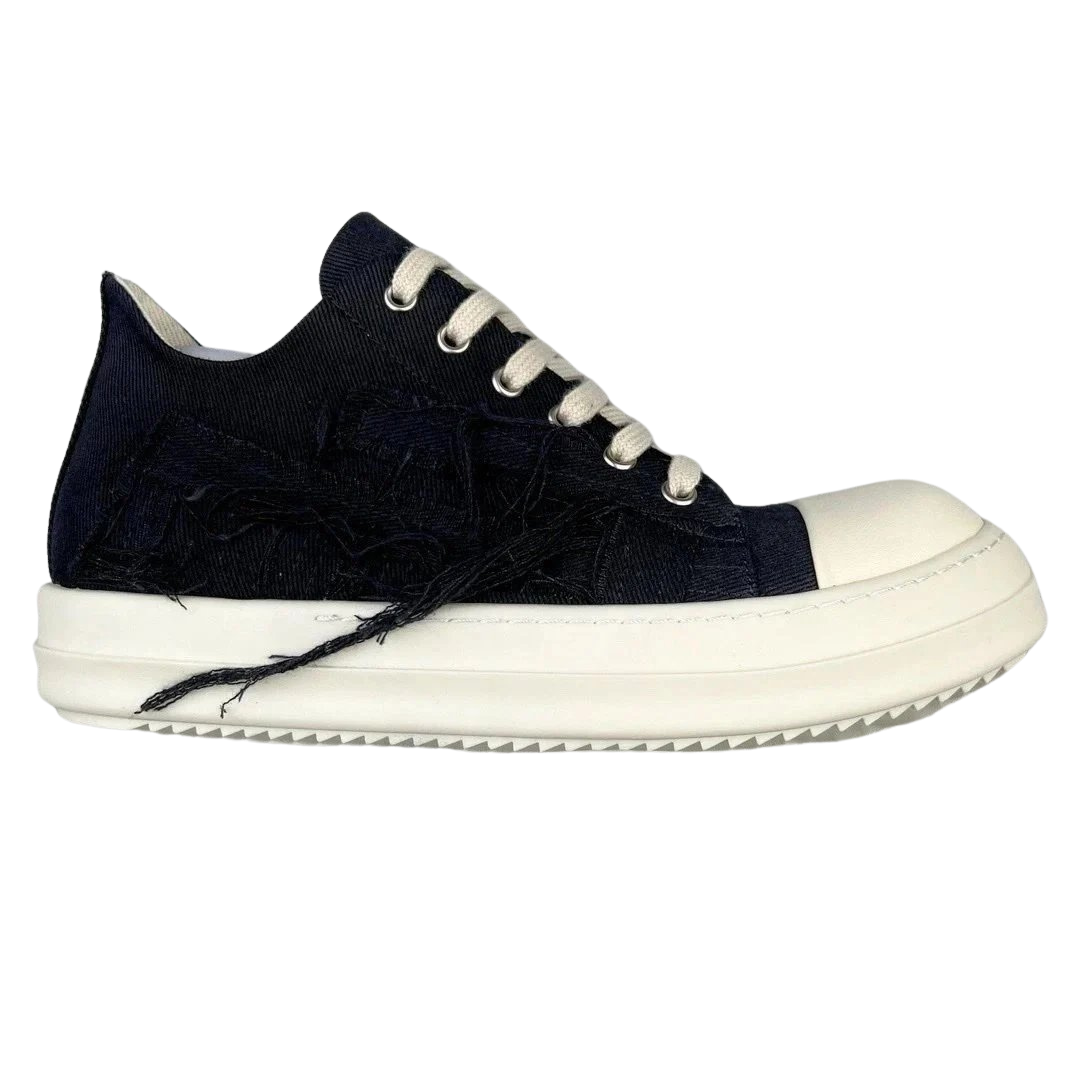 Rick Owens DRKSHDW Slashed Low Sneaks Black Milk