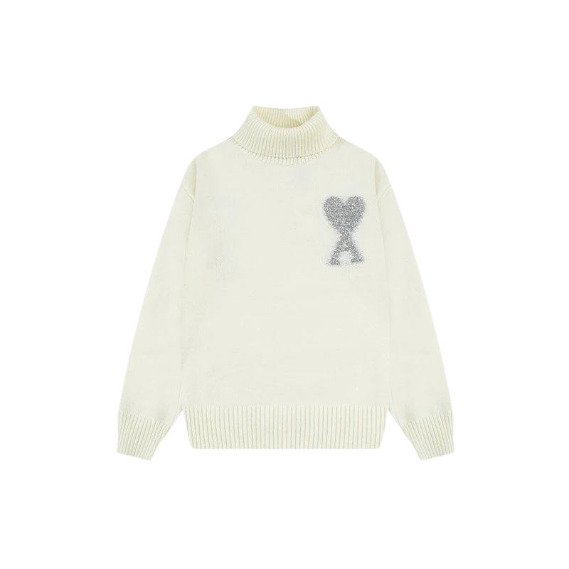 AMI PARIS Crewneck Beige Silver