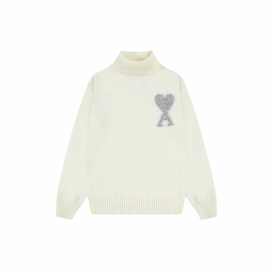 AMI PARIS Crewneck Beige Silver