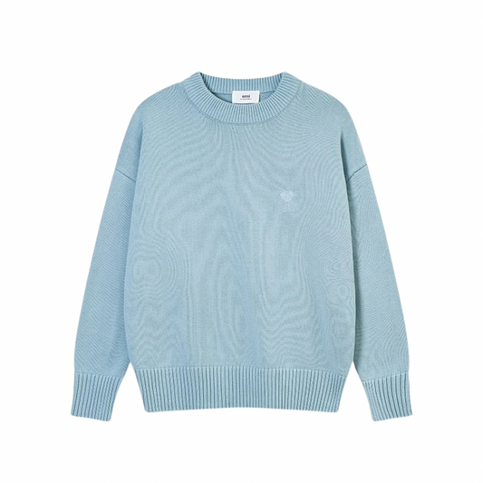 AMI PARIS Sweater Sky Blue White