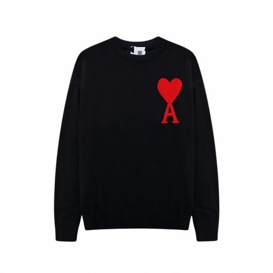 AMI PARIS Sweater Black Red