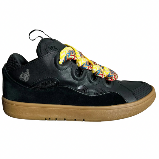 Lanvin Leather Curb Sneaker Black