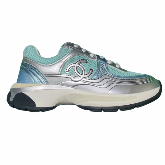 Chanel CC Runner Blue Silver