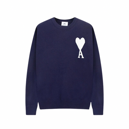 AMI PARIS Sweater Navy White
