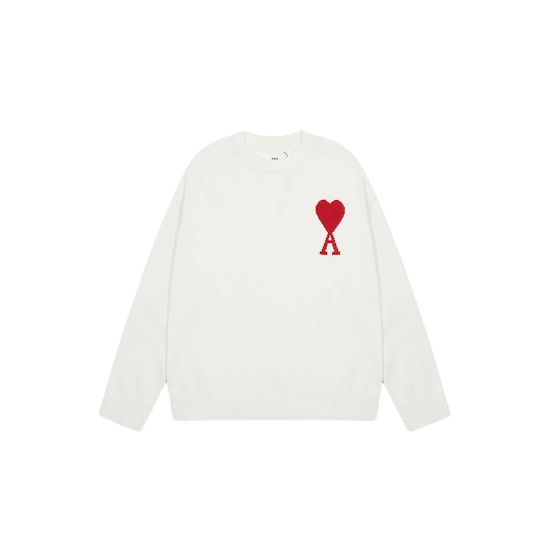AMI PARIS Sweater White Red