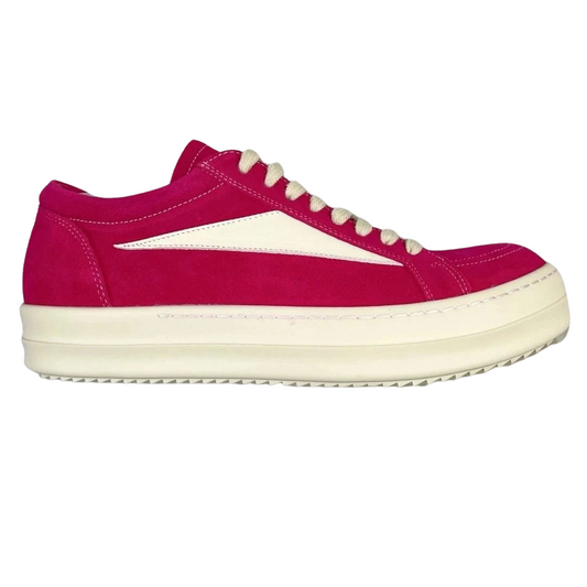 Rick Owens EDFU Vintage Sneaks
Velour Suede Hot Pink Milk White