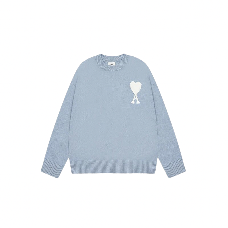 AMI PARIS Sweater Haze Blue White