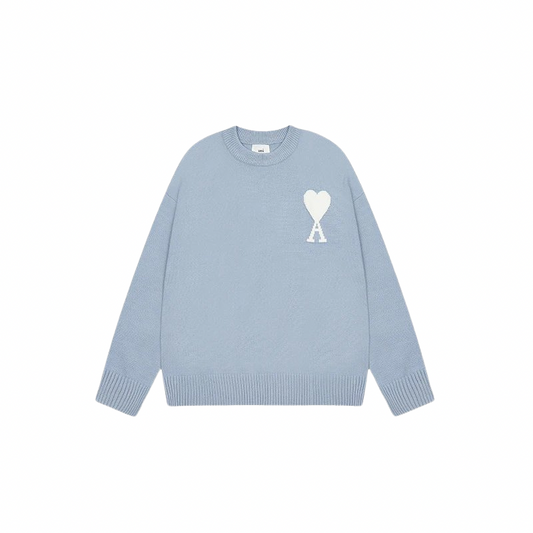 AMI PARIS Sweater Haze Blue White