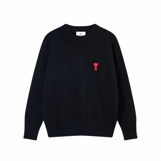 AMI PARIS Sweater Black Red