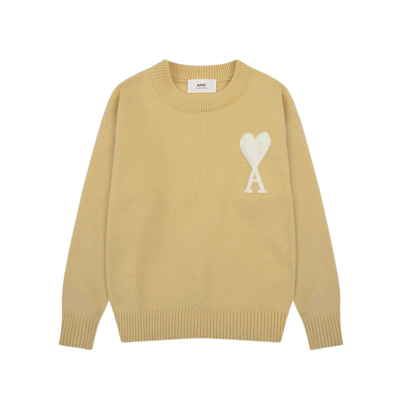 AMI PARIS Sweater Yellow White