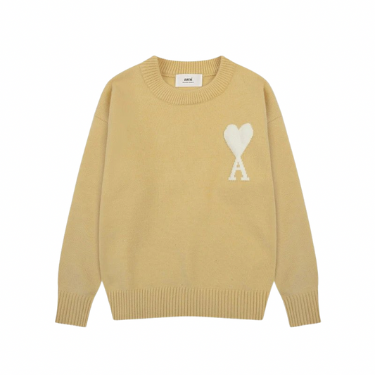AMI PARIS Sweater Yellow White