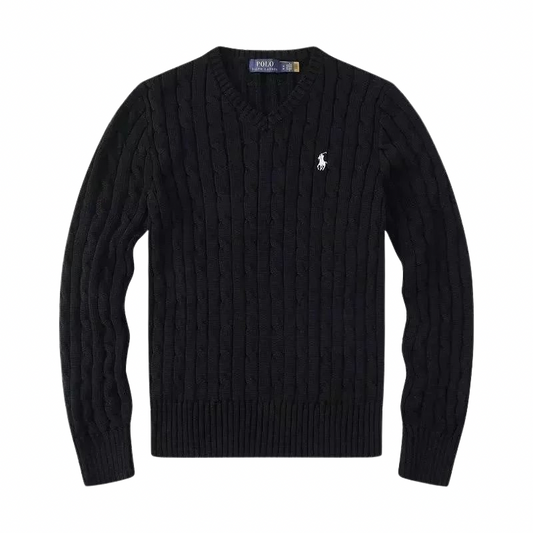 Polo Ralph Lauren Sweater V-Neck Black White