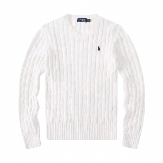 Polo Ralph Lauren Sweater V-Neck White Black