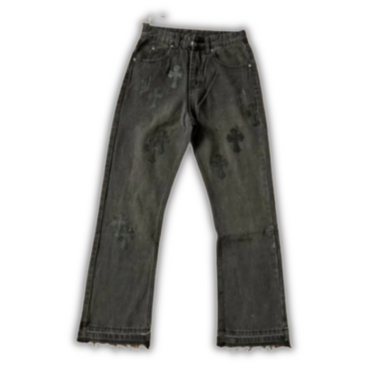 Chrome Hearts Flared Denim Black Black