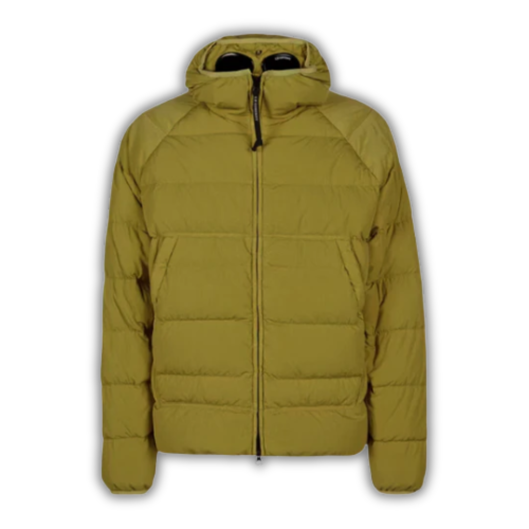 CP Company Eco-Chrome R Hooded Down Goggle Jacket Yellow