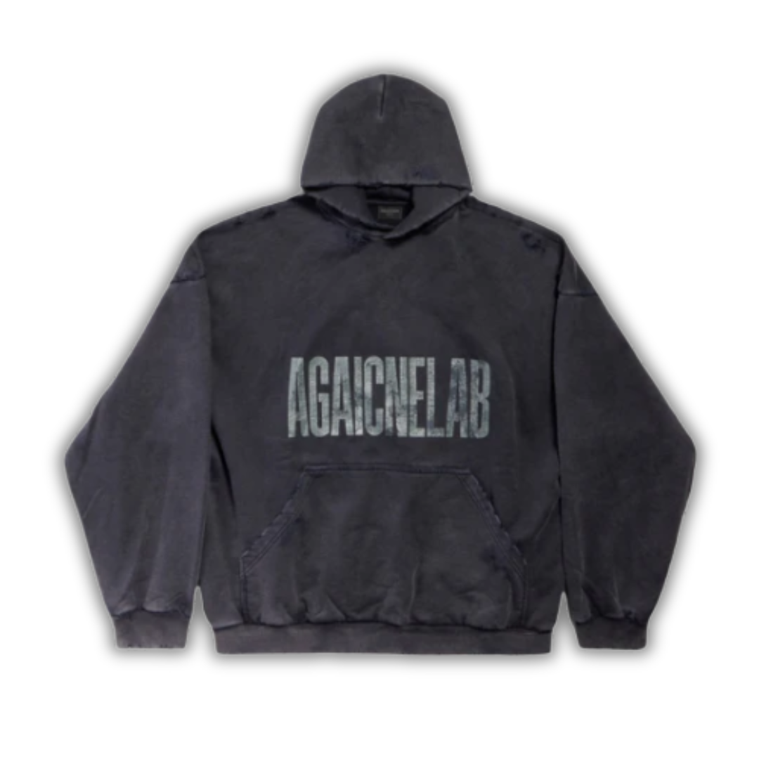 Balenciaga Reverse Hoodie Washed Grey