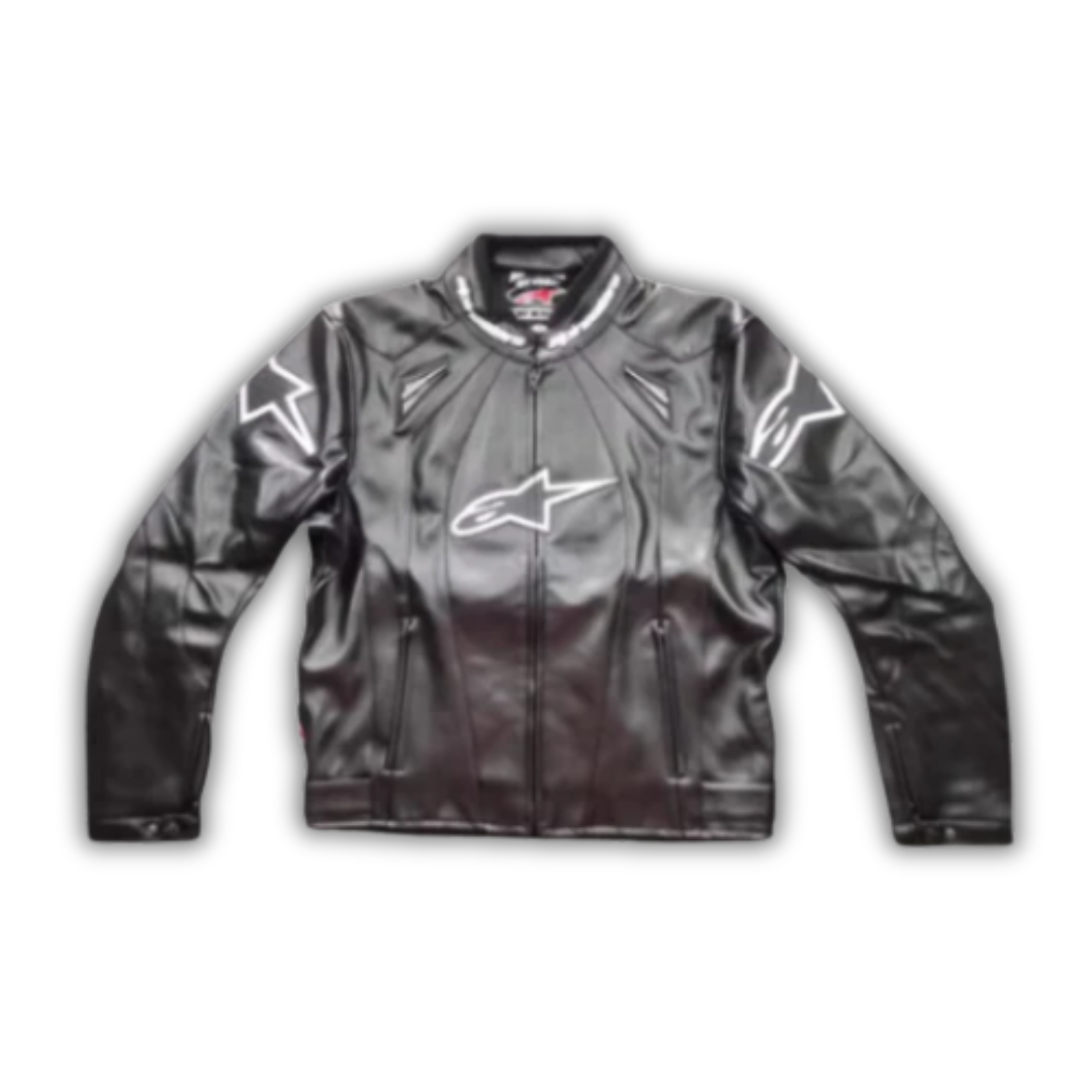 Suzuki Leather Jacket Motorcycle Cycling Black