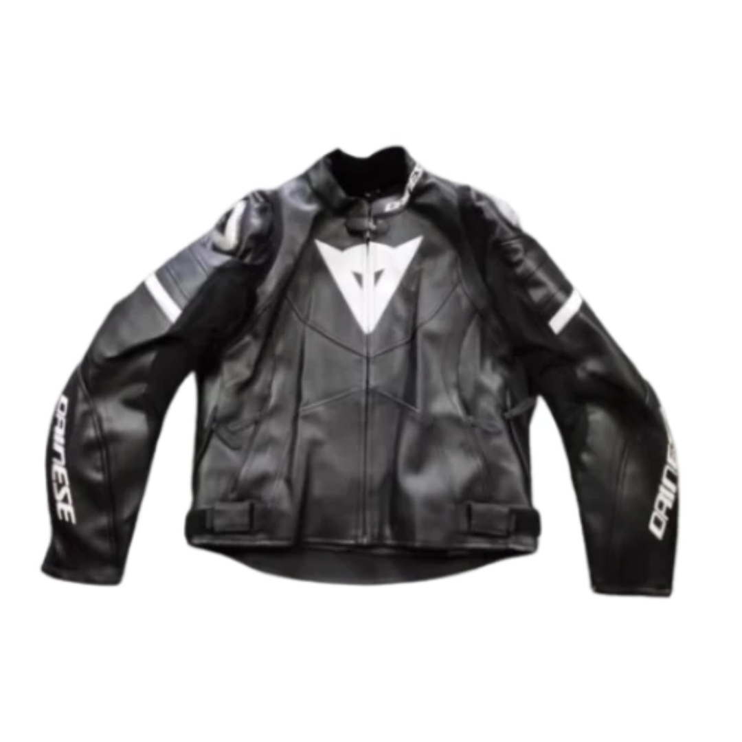 Suzuki Leather Jacket Motorcycle Cycling Black White