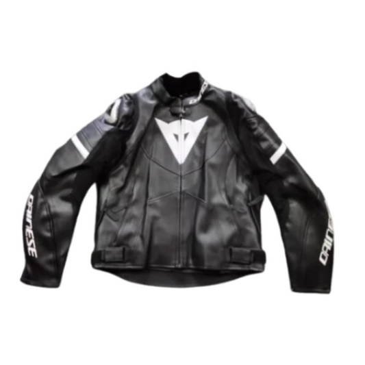 Suzuki Leather Jacket Motorcycle Cycling Black White