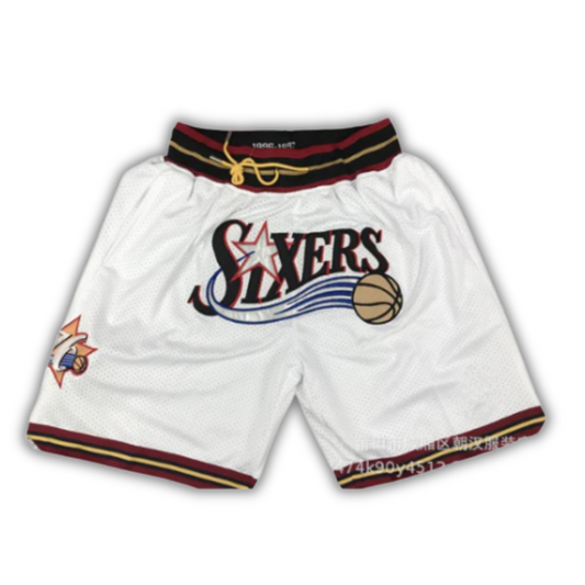 NBA Basketball Vintage Shorts Philadelphia Sixers White