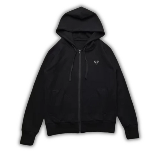 Comme des Garcons Zip Hoodie Black Black Heart
