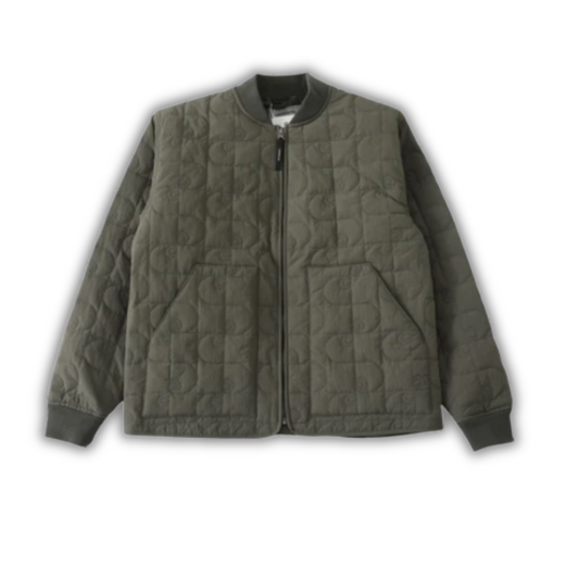 Carhratt Bomber Jacket Wave Print Olive Green