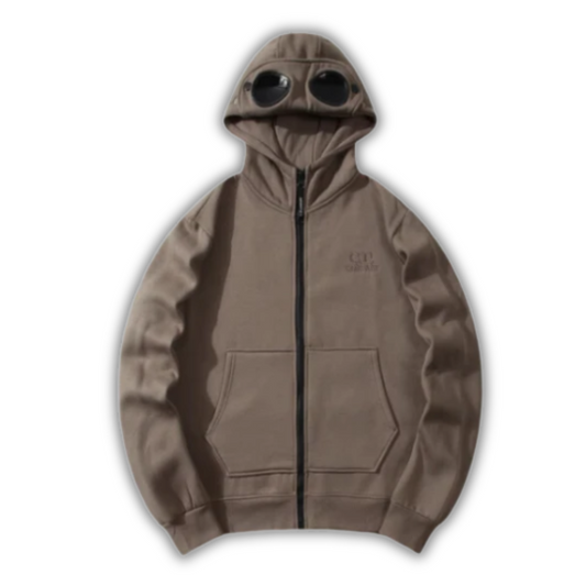 CP Company Zip Hoodie Brown
