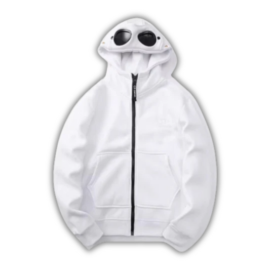 CP Company Zip Hoodie White