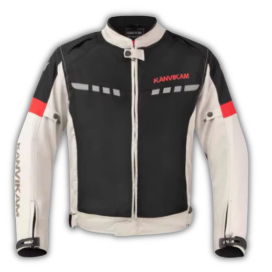 Kanvikam Motorcycle Jacket Black Cream