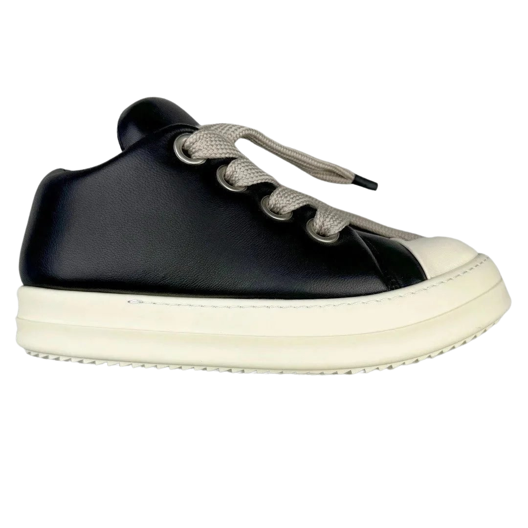 Rick Owens Jumbo Lace Padded Sneaks Low Black Milk