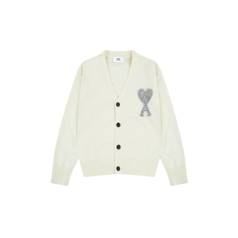 AMI PARIS Cardigam Beige Silver