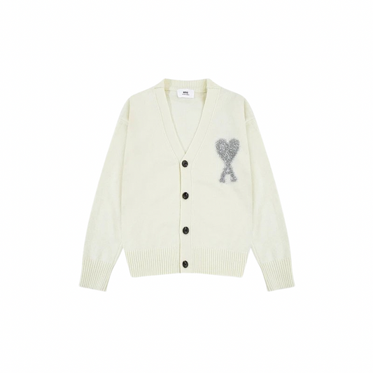 AMI PARIS Cardigam Beige Silver