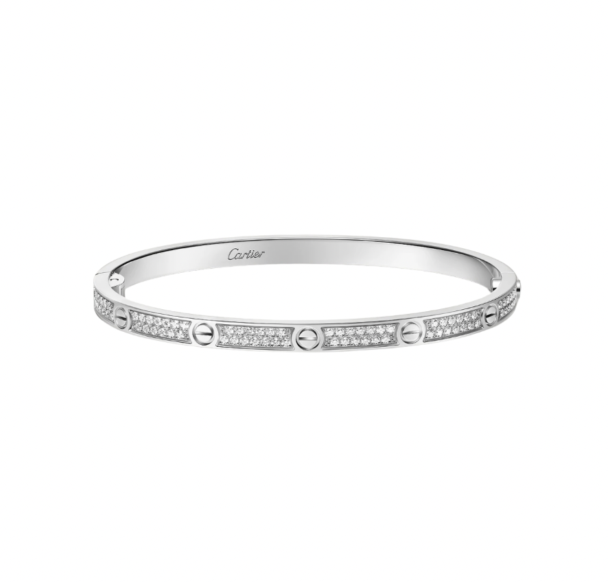 Cartier Love Bracelet Silver Paved