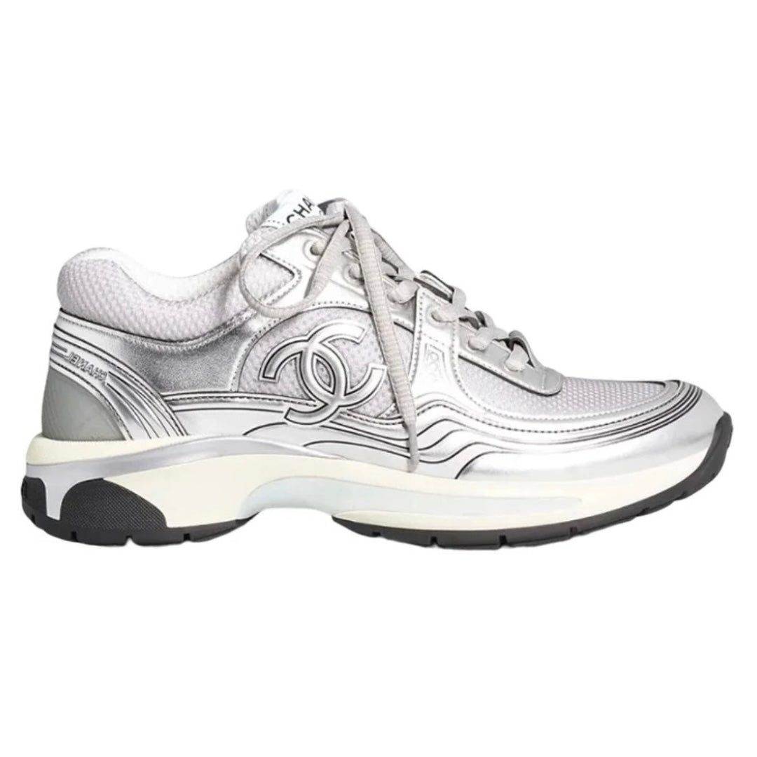 Chanel CC Runner Silver Gray
