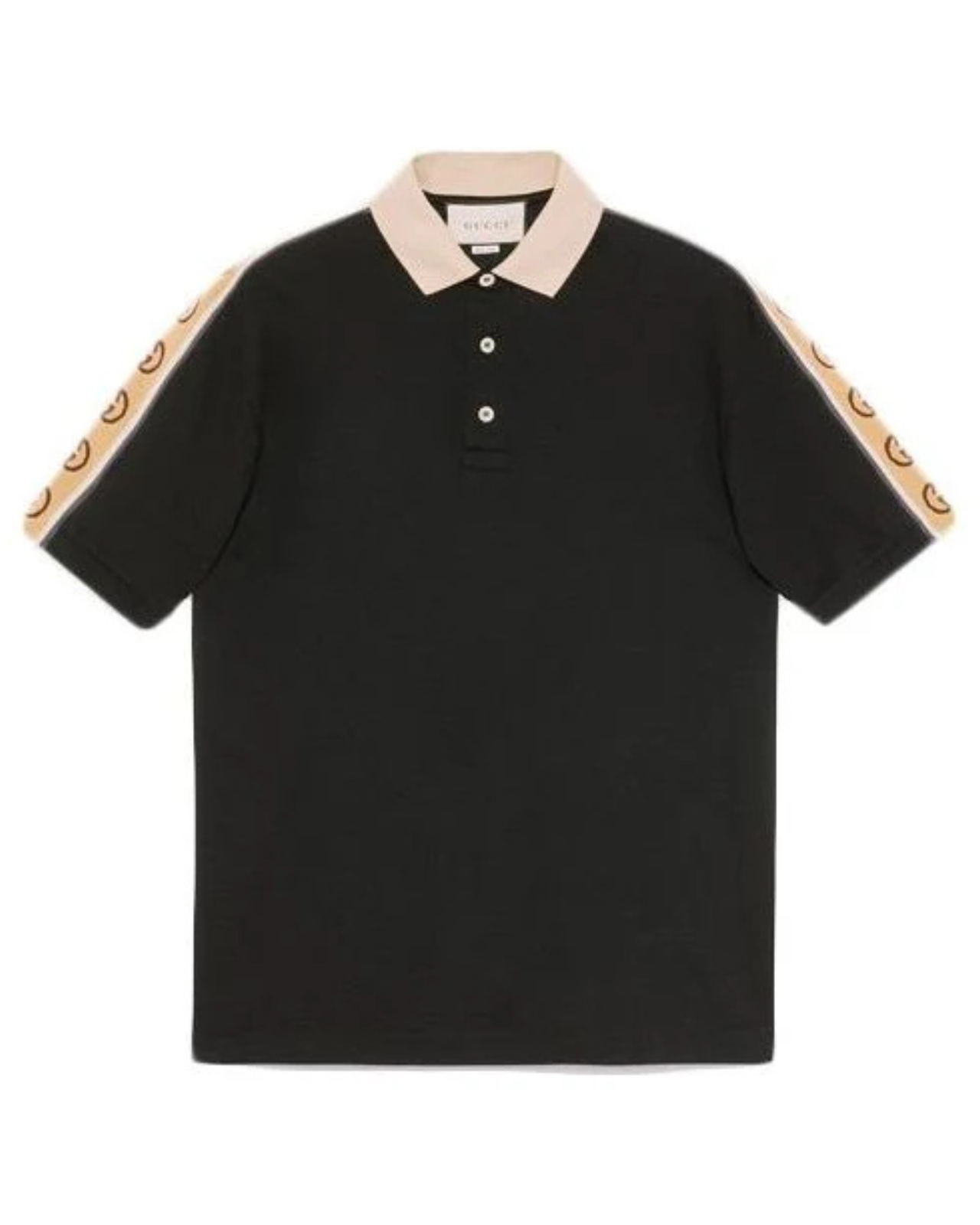 Gucci Interlock Double G Stripe Polo Shirt Black