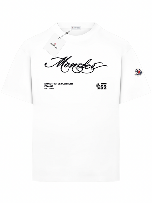 Moncler Cursiv T-Shirt White