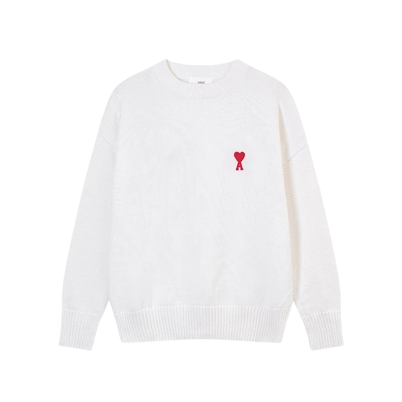 AMI PARIS Sweater White Red