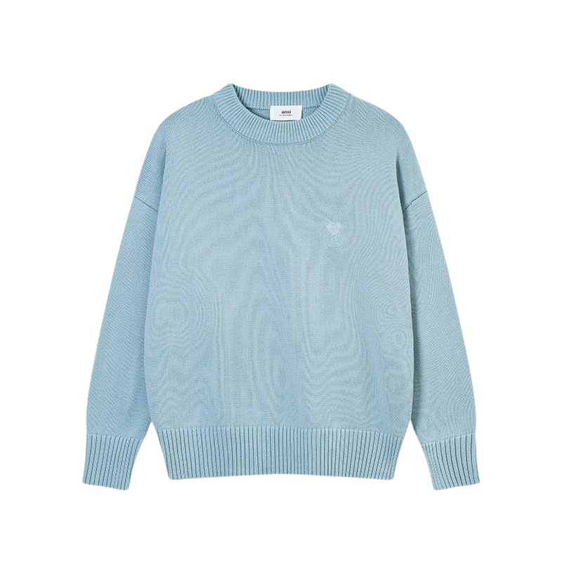 AMI PARIS Sweater Sky Blue White