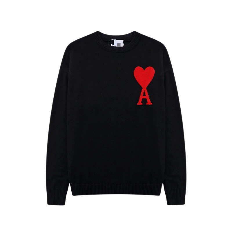 AMI PARIS Sweater Black Red