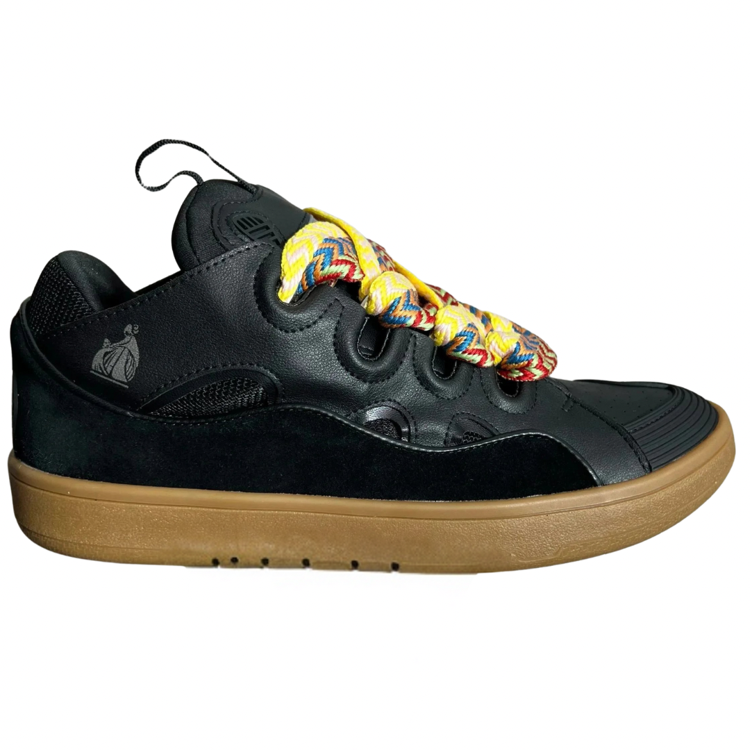 Lanvin Leather Curb Sneaker Black